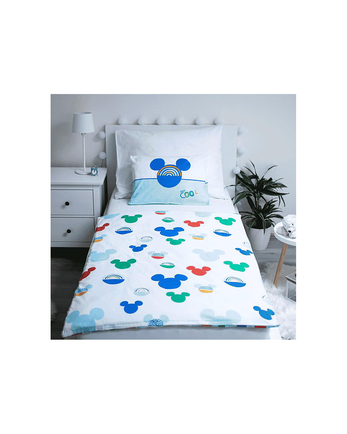 Kinderbettwäsche Mickey, Rainbow, 135x100 + 40x60 cm
