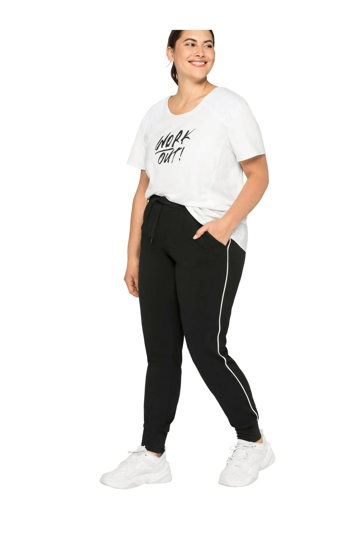 Sheego  Jogginghose - Schwarz - Slim