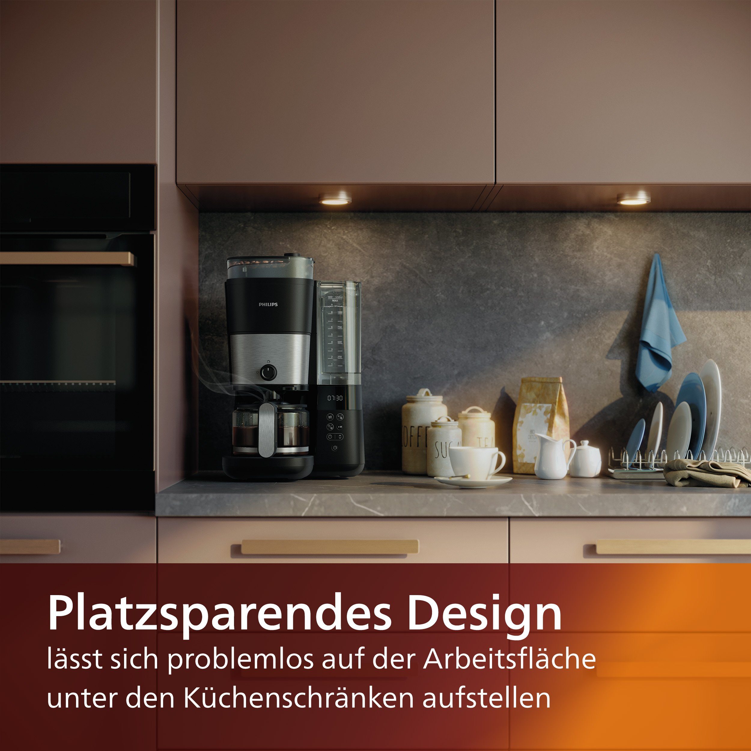 Philips Kaffeemaschine mit Mahlwerk HD7888/01 All-in-1 Brew, Papierfilter 1x4, mit Smart Dosierung und Kaffeebohnenbehälter