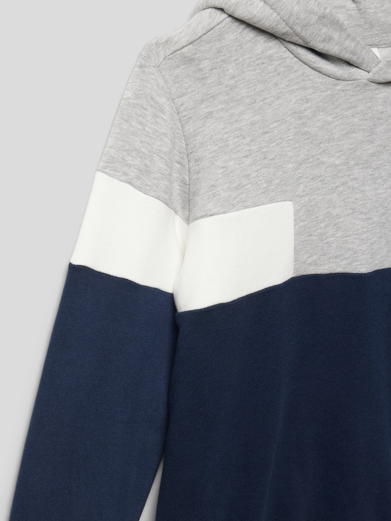 Hoodie im Colour-Blocking-Design in marineblau