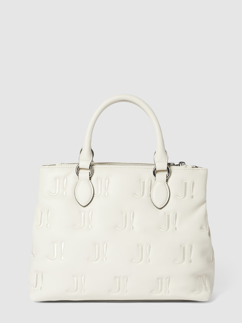 Handtasche mit Allover-Logo-Stitchings Modell 'serenita' in offwhite