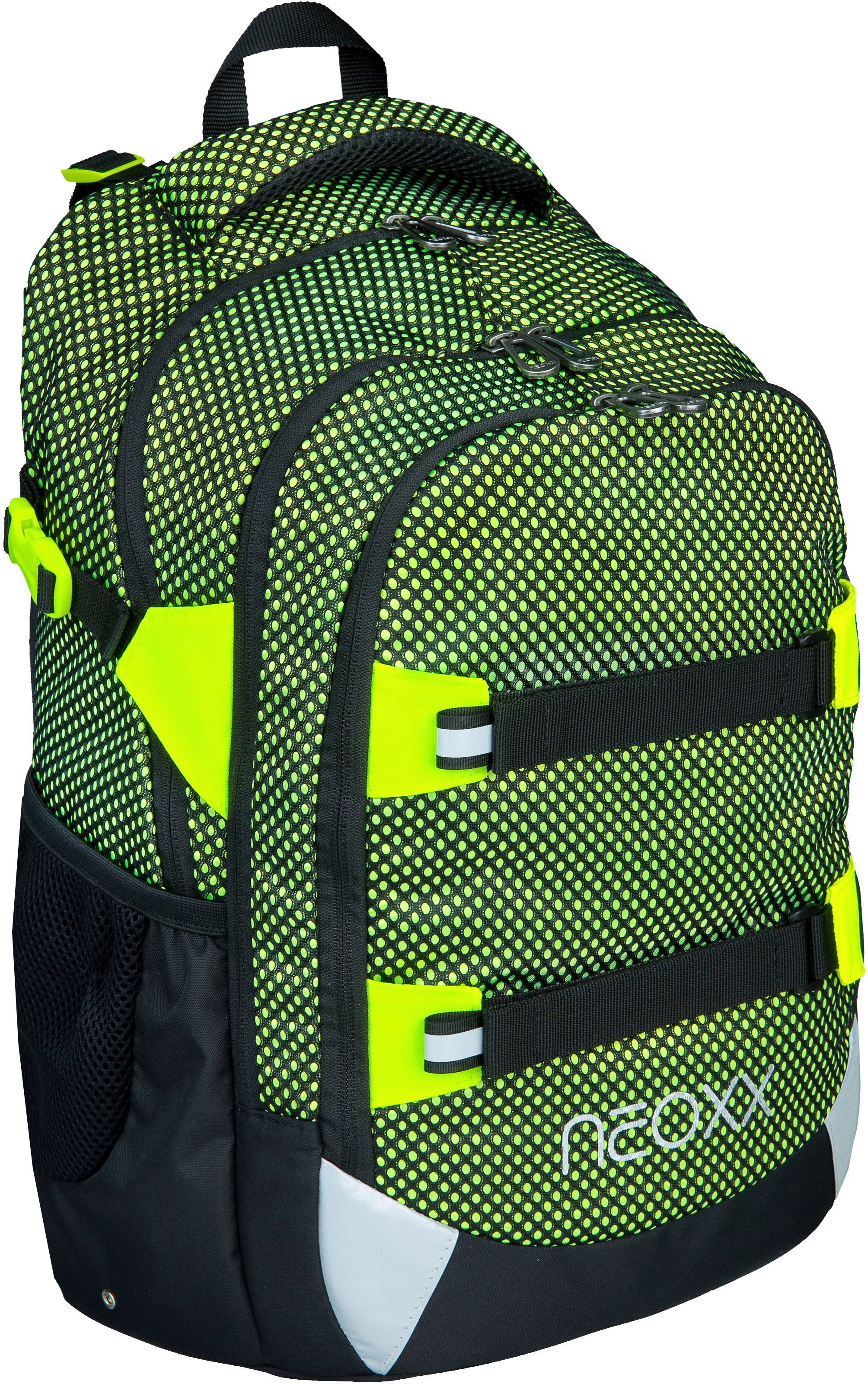 neoxx Schulrucksack Active, All about Neon, aus recycelten PET-Flaschen