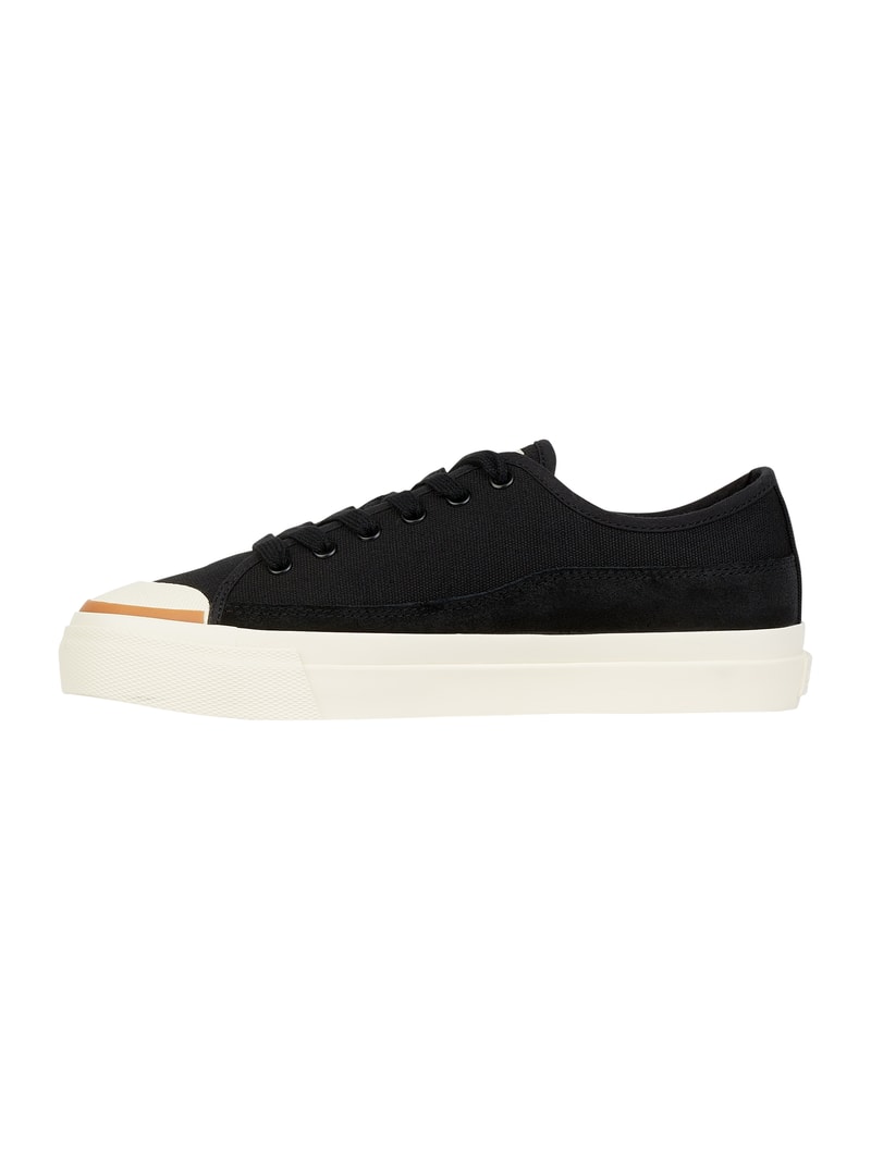 Sneaker aus Canvas und Leder  in schwarz