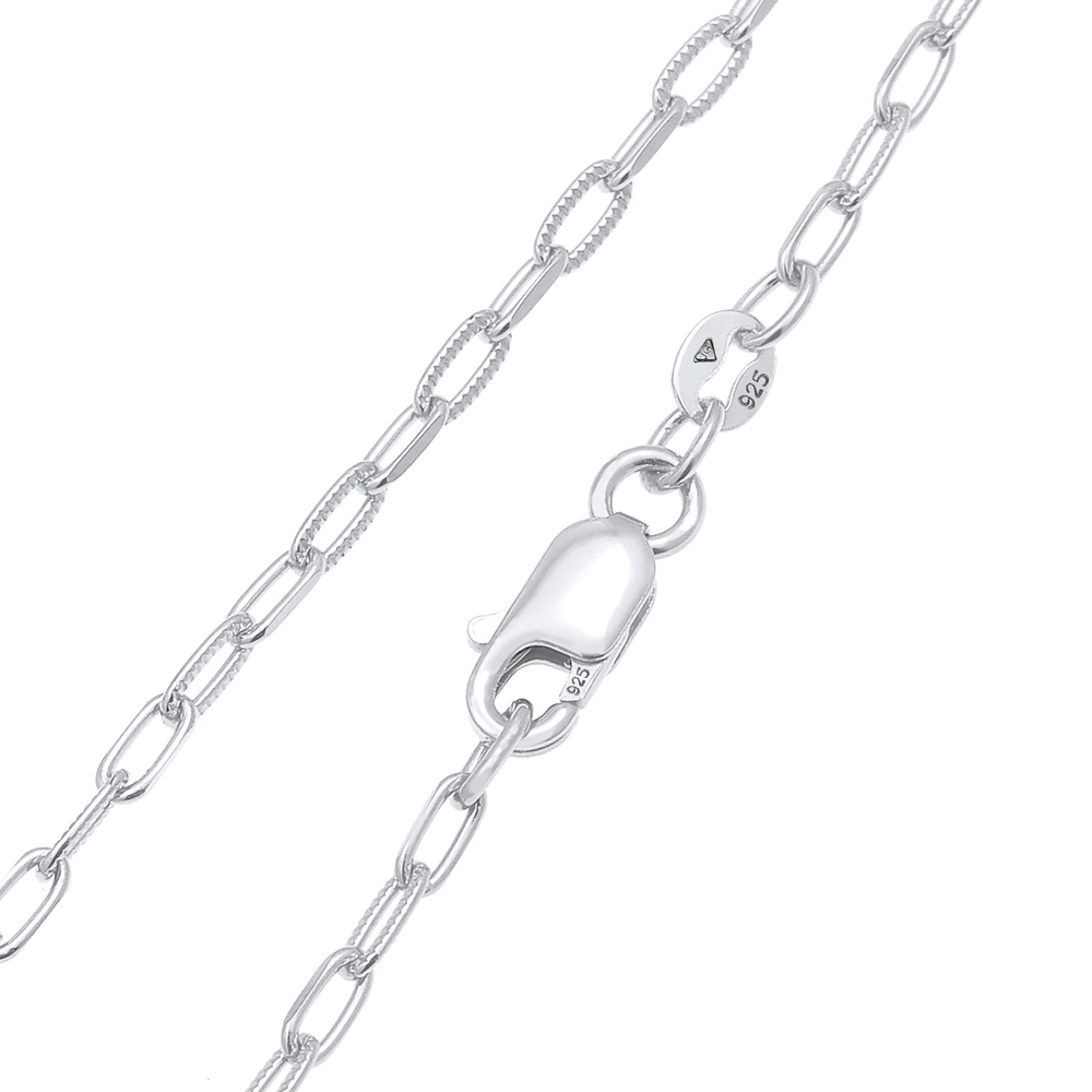 Elli Elli Collier Chaîne à maillons pour dames Chaîne ovale Tendance de base en argent Bijoux