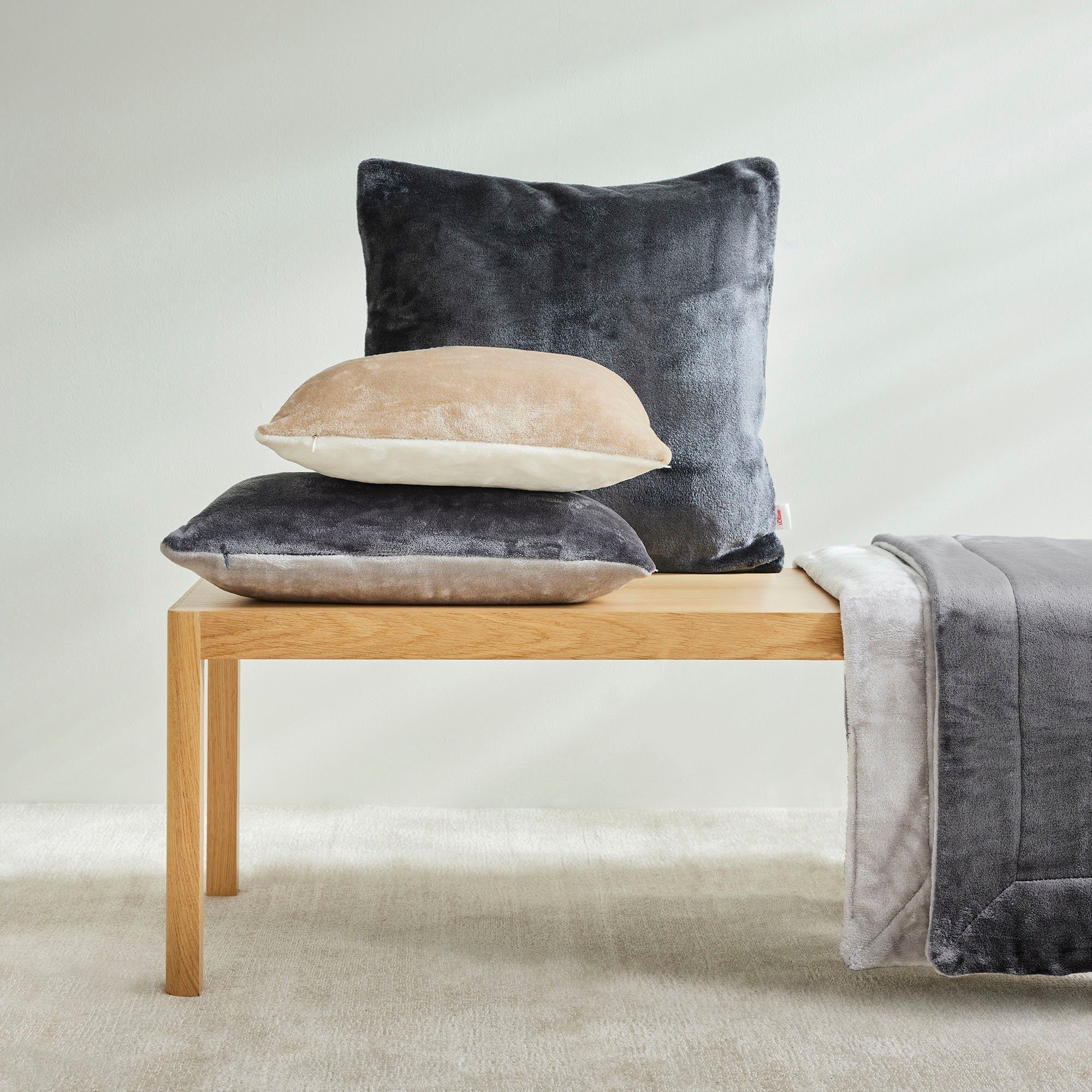 IBENA Dekokissen double soft Kissen s.Oliver, Mit samtig weicher Oberfläche