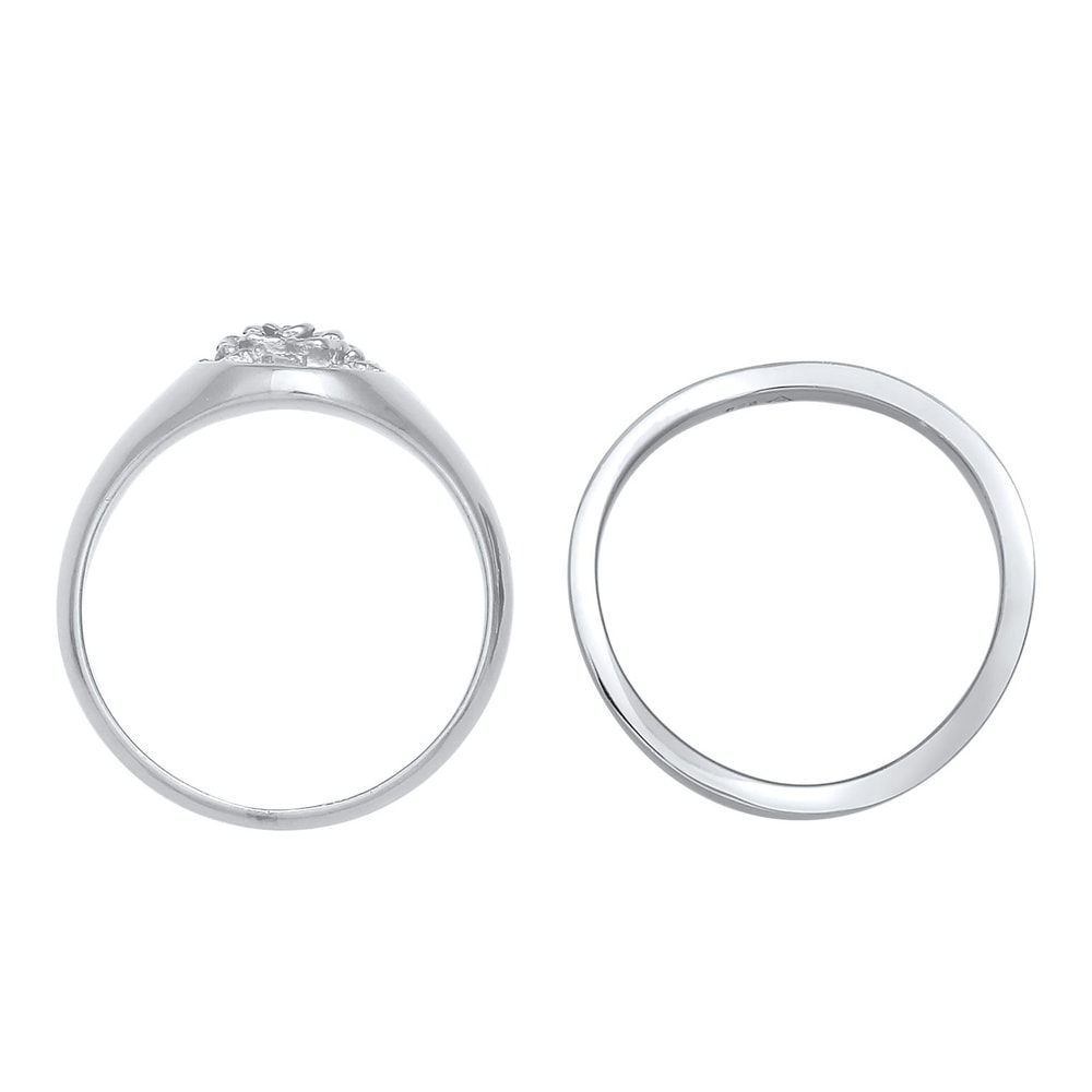 Elli Elli Bague Signet Femme Duo Rose Basic Vintage Trend en argent sterling 925 plaqu Bague