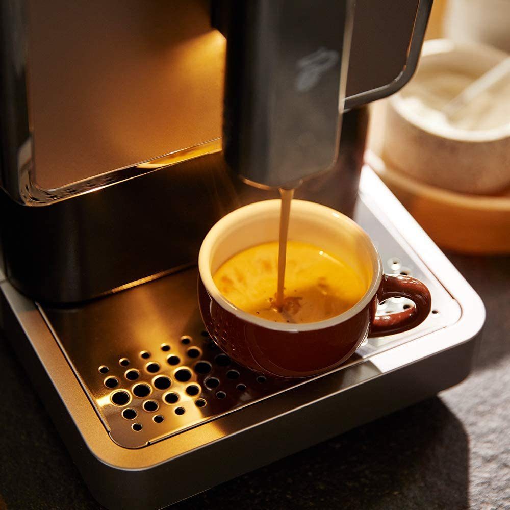 Tchibo Kaffeevollautomat Esperto Caffè für Caffè Crema und Espresso, Silber, Herausnehmbare Brüheinheit