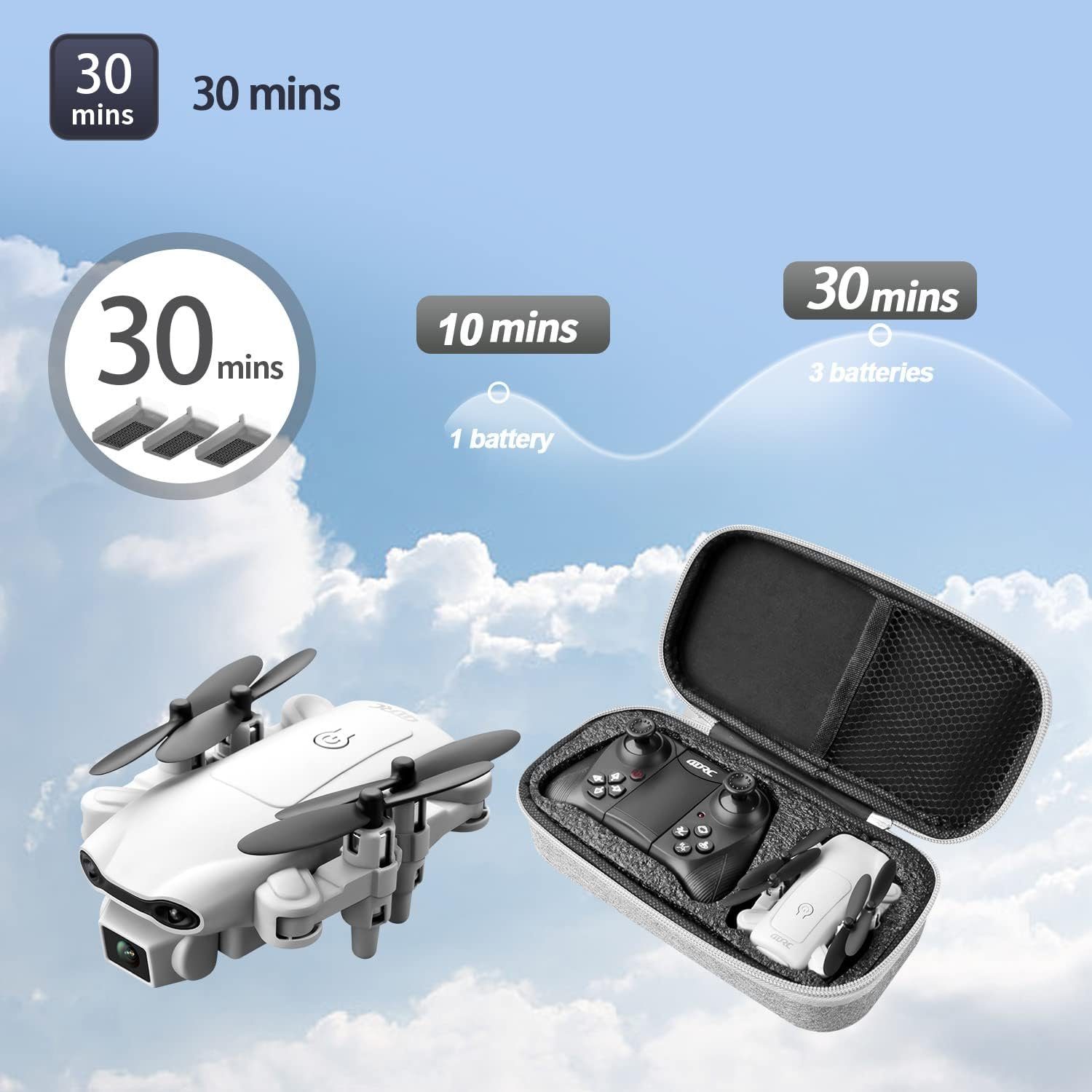 4DRC V9 Drohne mit Kamera für Kinder,RC Quadcopter Drohne (720P, mit Lange Flugzeit One Key Start Tap Fly Spielzeug Geschenke fürJungen)