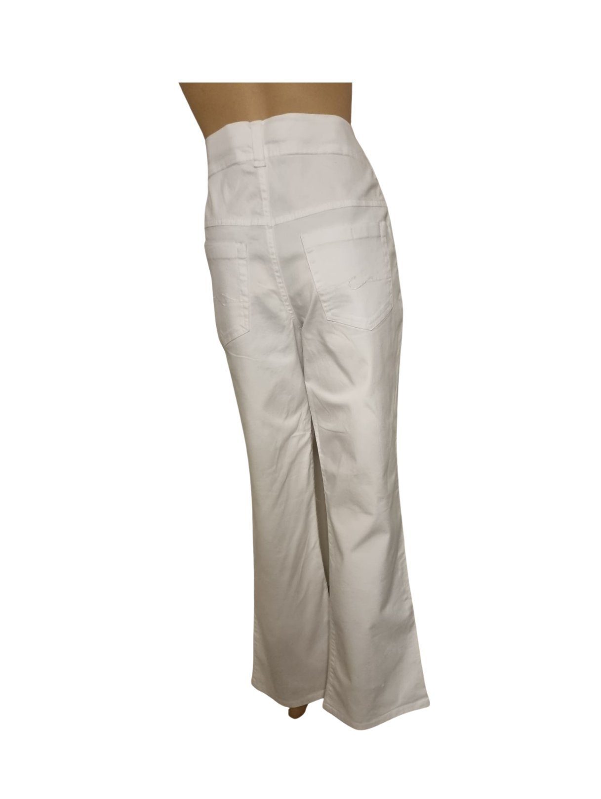 christoff Stretch-Umstandshose ORA-22082 weiß Nabelhöhe, legere Hosenform