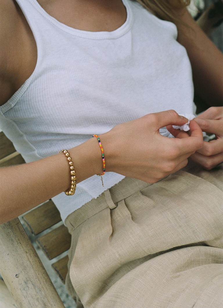 ANNI LU Goldie beaded bracelet gold plated