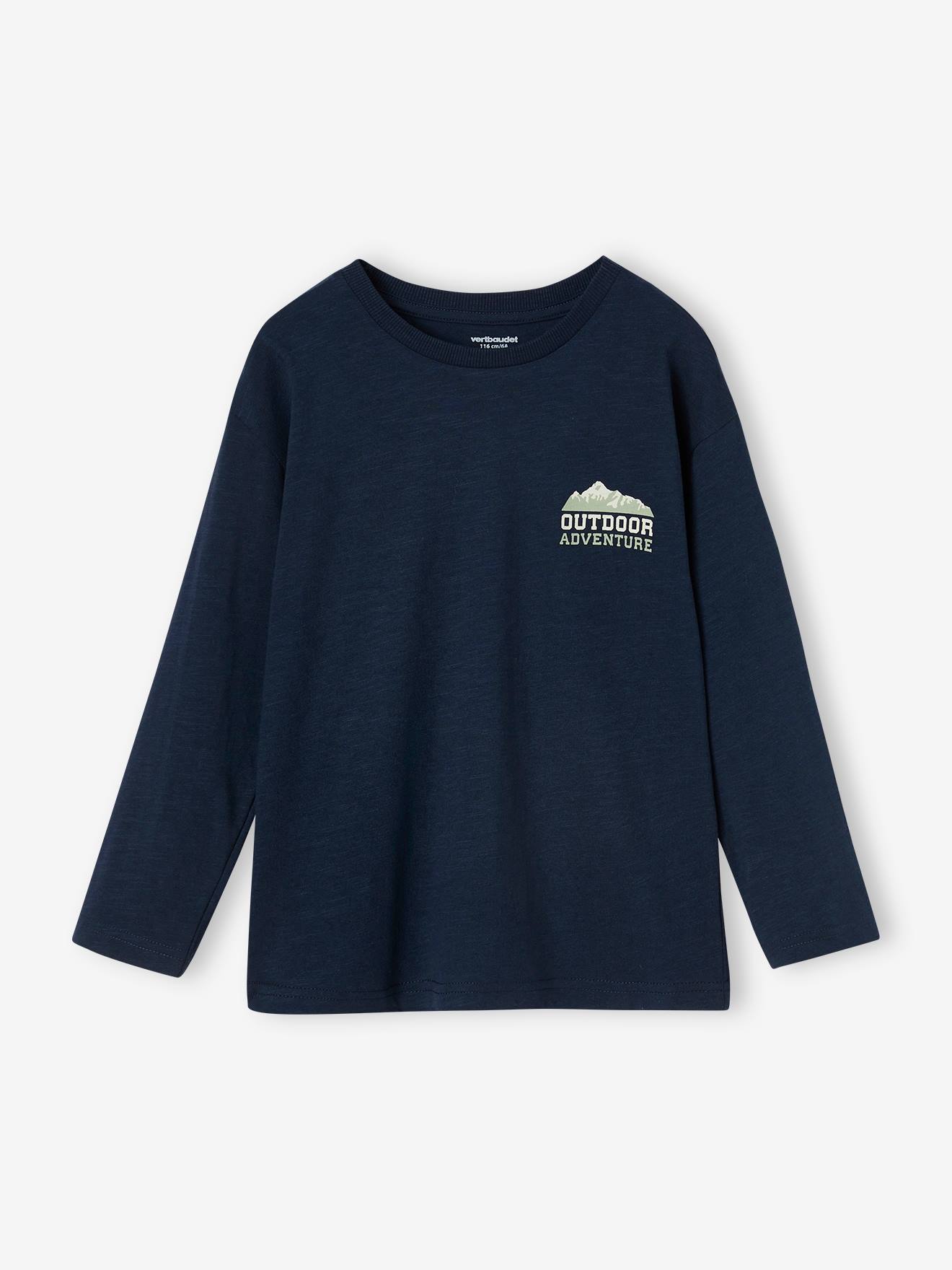 T-shirt grand motif dos garçon vert sauge