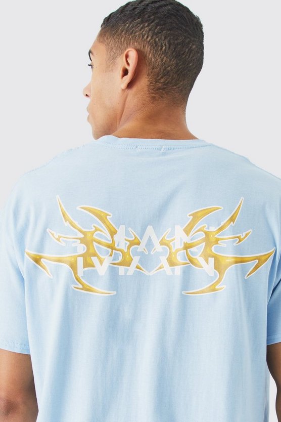 Oversize Man T-Shirt mit Y2K Print