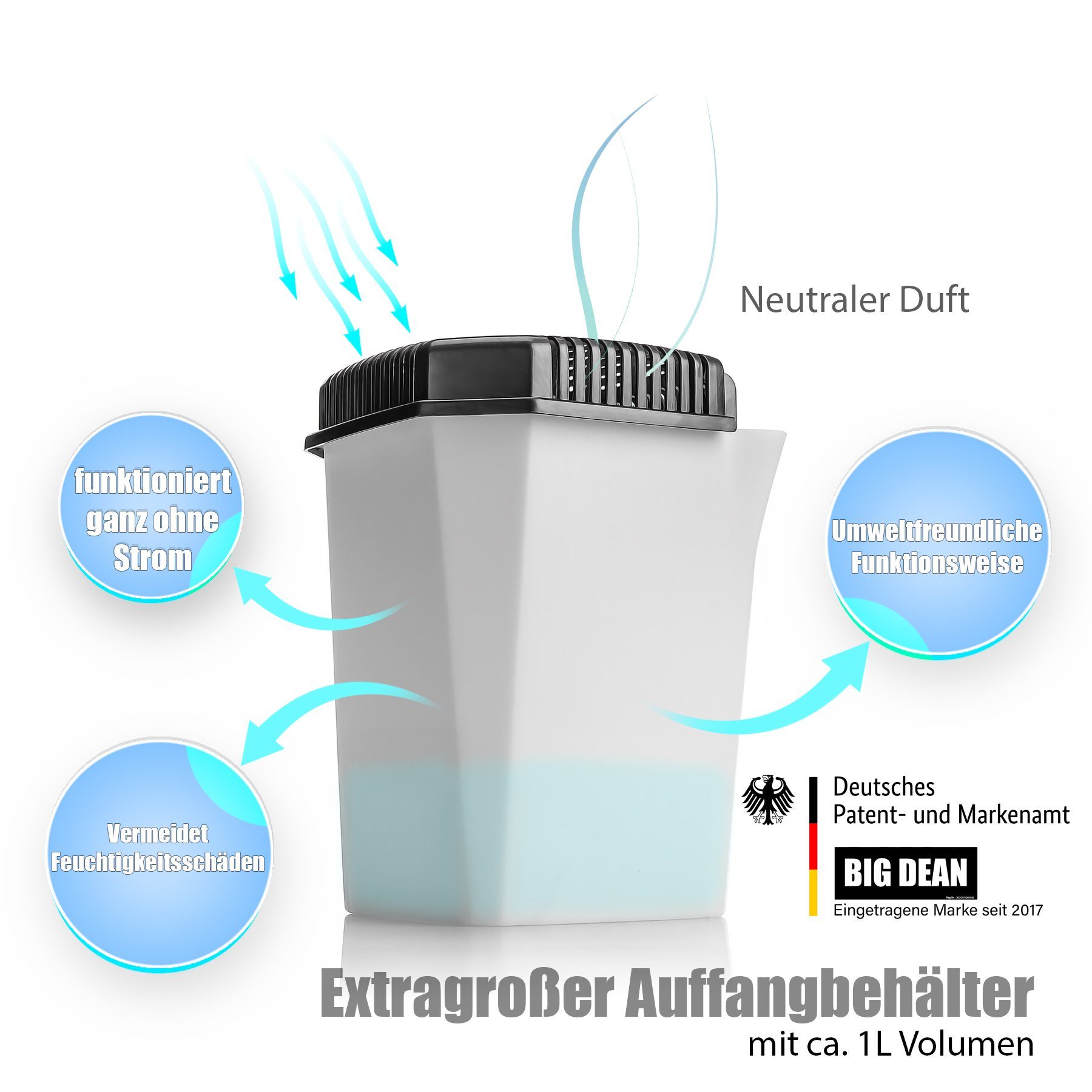 BigDean Luftentfeuchter-Nachfüllpack Luftentfeuchter ohne Strom mit praktischem