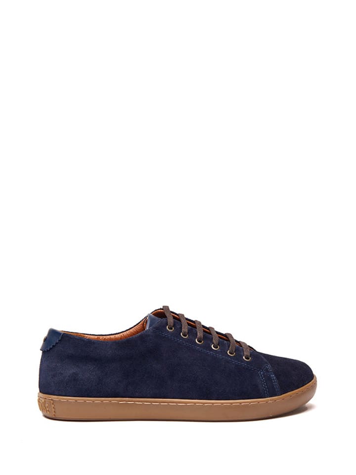 Comfortfusse Leder-Sneakers in Dunkelblau günstig kaufen