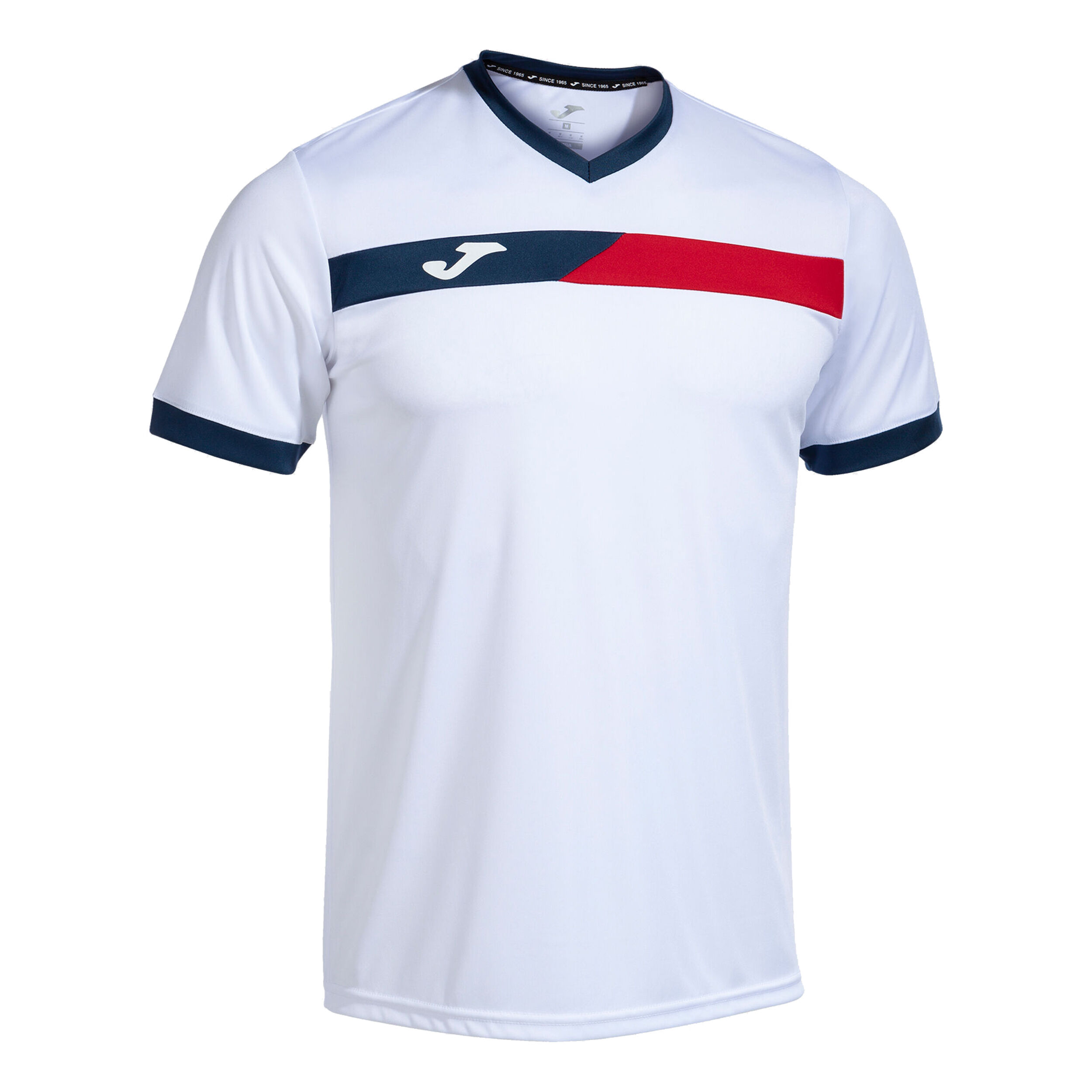 Camiseta Manga Corta Court Blanco Rojo Marino T-Shirt Herren - Weiß