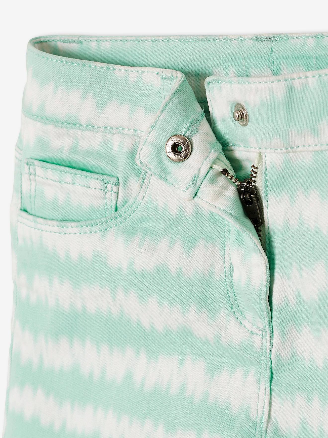 Vertbaudet Mädchen Shorts, Batikmuster - weiß/türkis