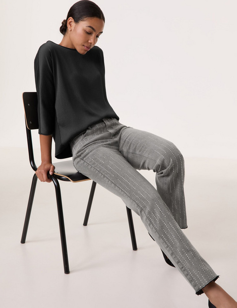 Glamour-Jeans mit Strassstein-Dekor Straight Fit