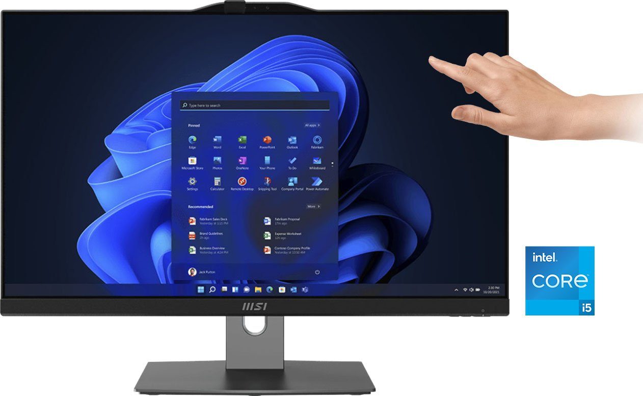 MSI Pro AP243TP 12M-015DE All-in-One PC (23,8 Zoll, Intel Core i5 12700, Intel® UHD 770, 8 GB RAM, 512 GB SSD, Silent-Pro-Cooling-System)