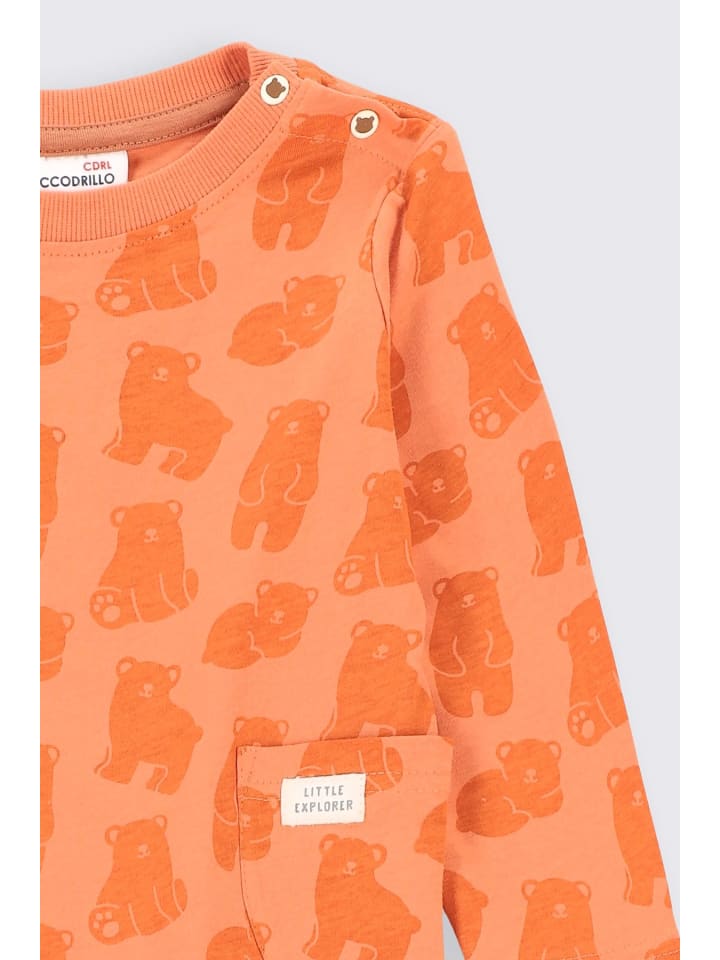 Coccodrillo T-Shirt mit langen Ärmeln in orange günstig kaufen 56