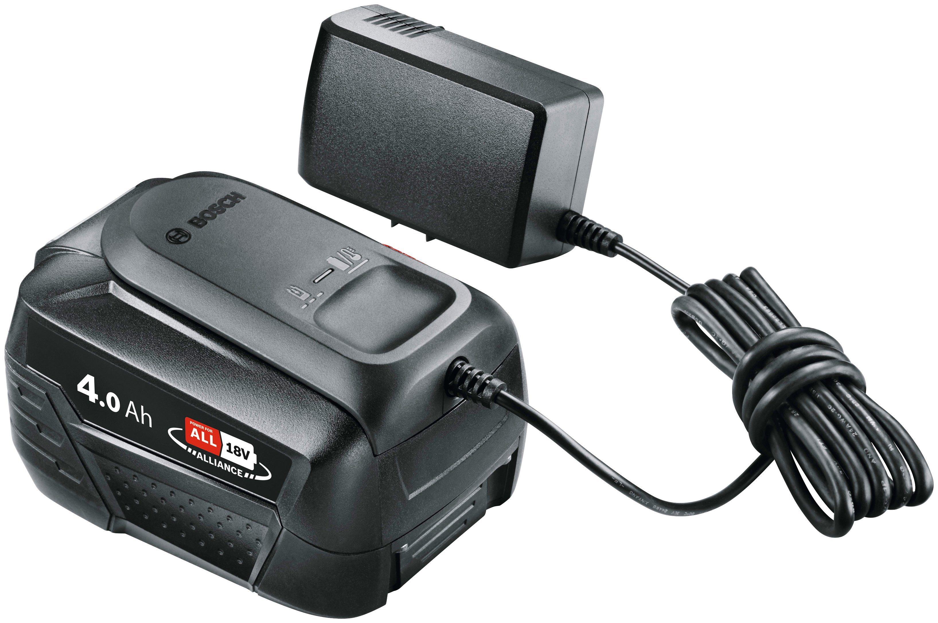 Bosch Home & Garden Starter Set Akku Starter-Set, Akku 18V 4.0Ah + Ladegerät AL18V-20