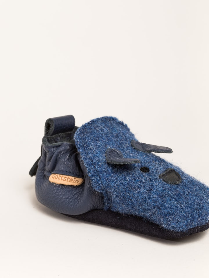 Gottstein Krabbelschuhe Dog Face in blau günstig kaufen