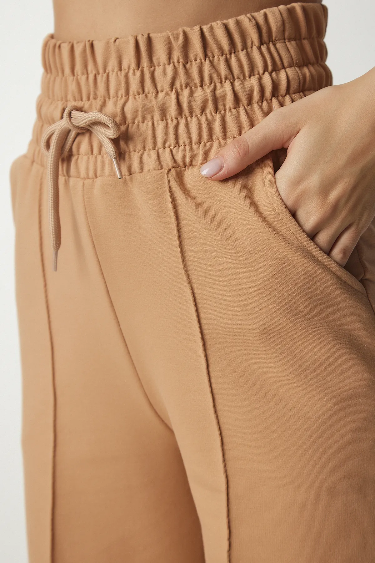 Happiness İstanbul  Damen Biscuit Pocket Basic Strick-Jogginghose XR00018
