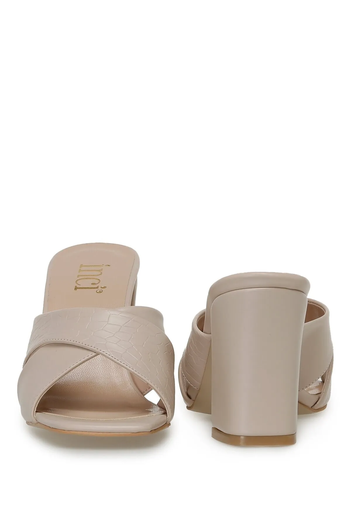 İnci  Pantolette - Beige - Blockabsatz