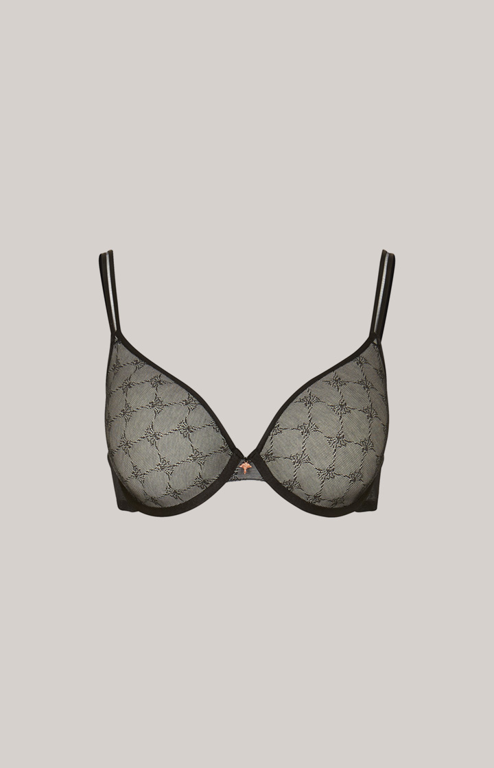 Bügel-BH mit Softcups und Spitze in Light Grey Melange/Black