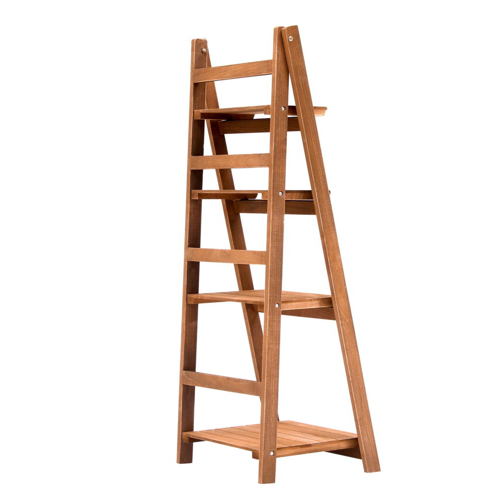 Happy Home Blumentreppe Pflanzenregal mit 4 Ablagen WPS01-HOL Holz