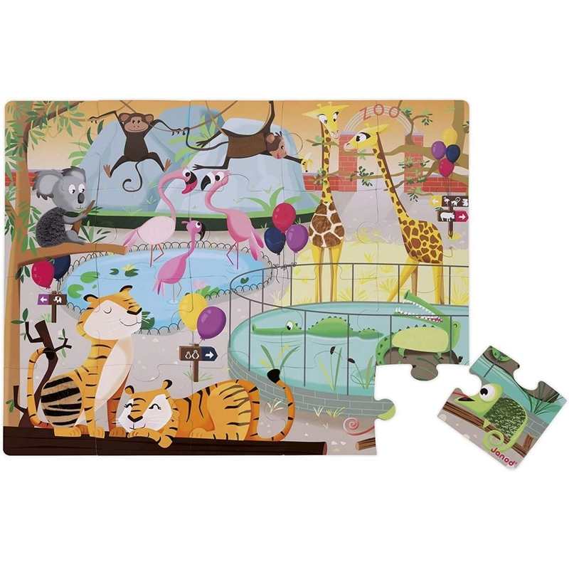 Puzzle tactile une journée au zoo 20 pièces
