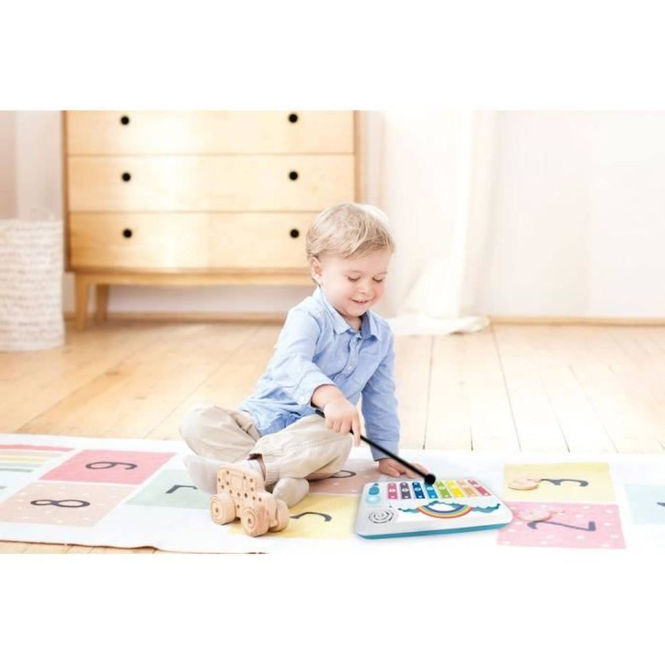 XYLO-FUN Xylophone avec Apprentissage Lumineux de la Musique blanc