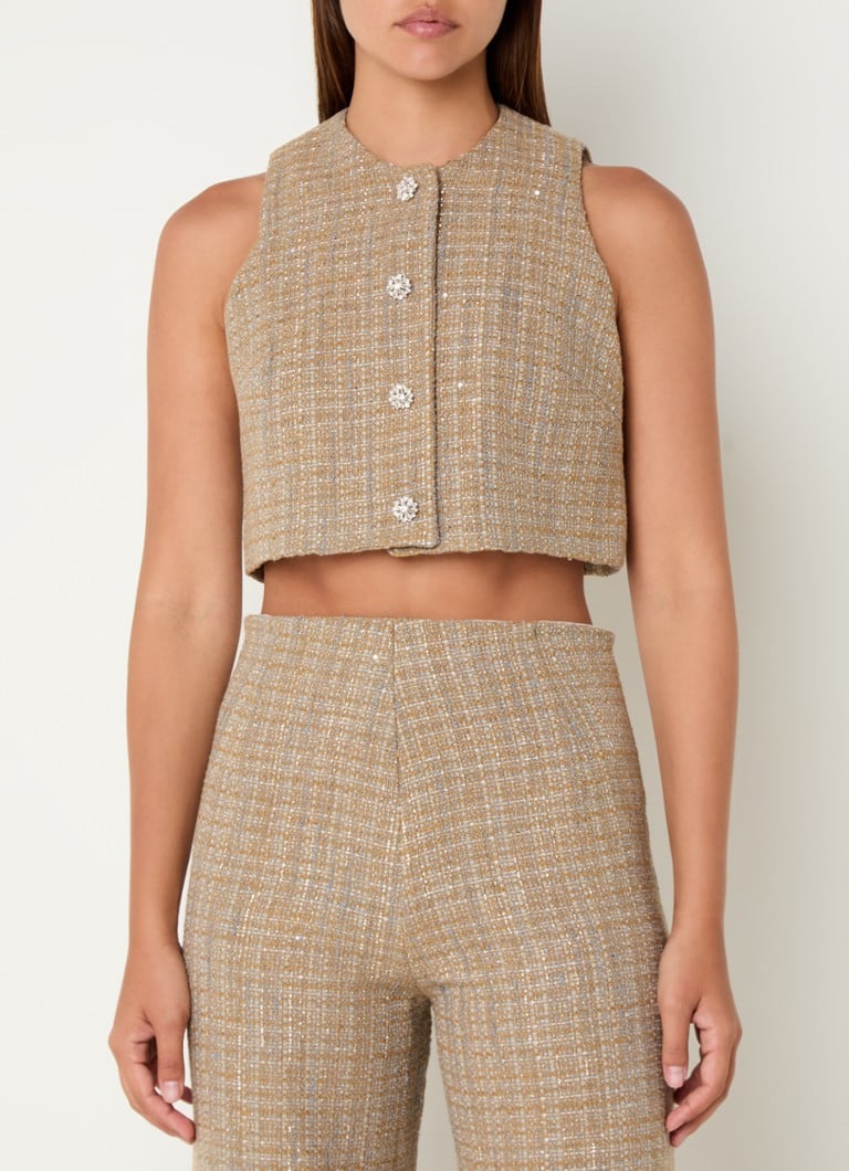 Vestă Sandro cu efect de tweed și lurex