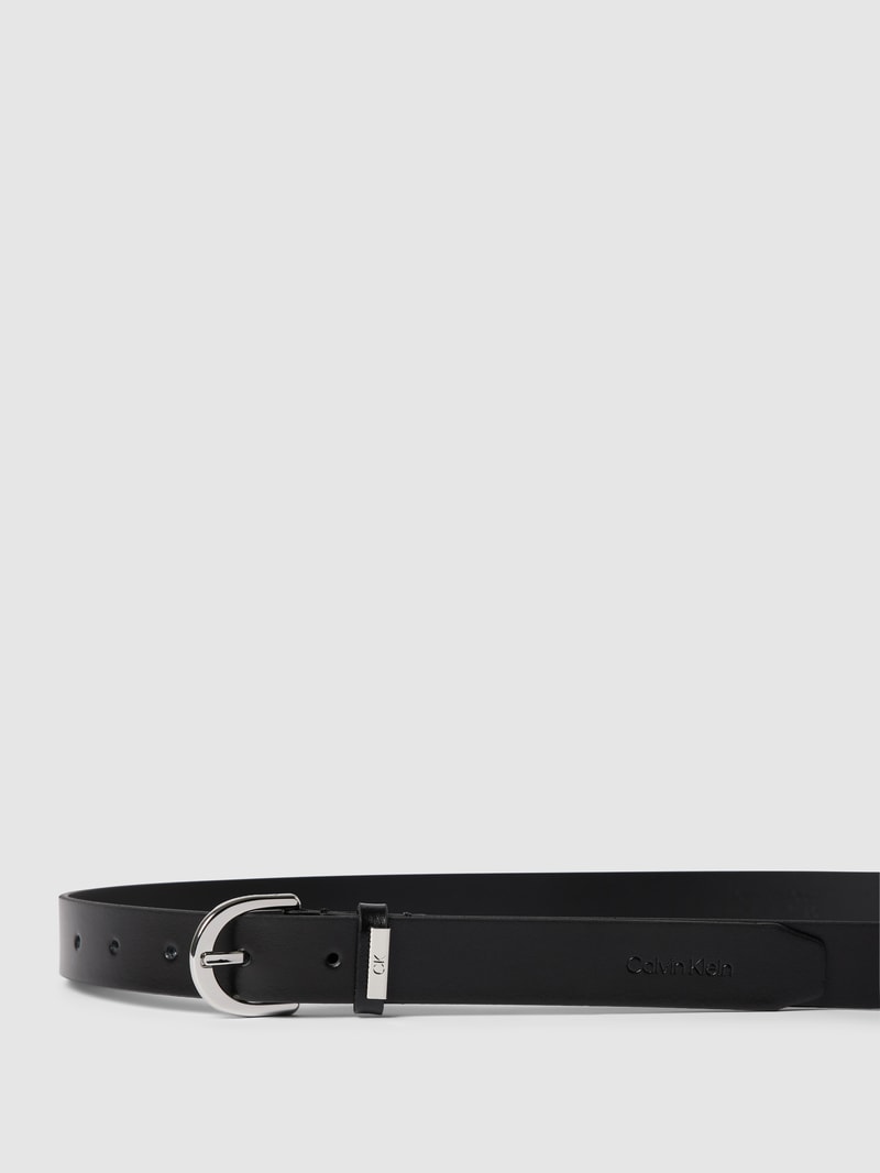 Ledergürtel mit Label-Detail in schwarz