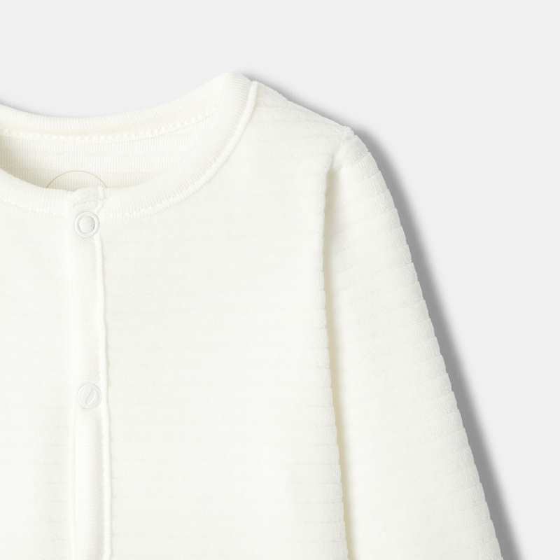 Pyjama en velours côtelé blanc naissance Absorba