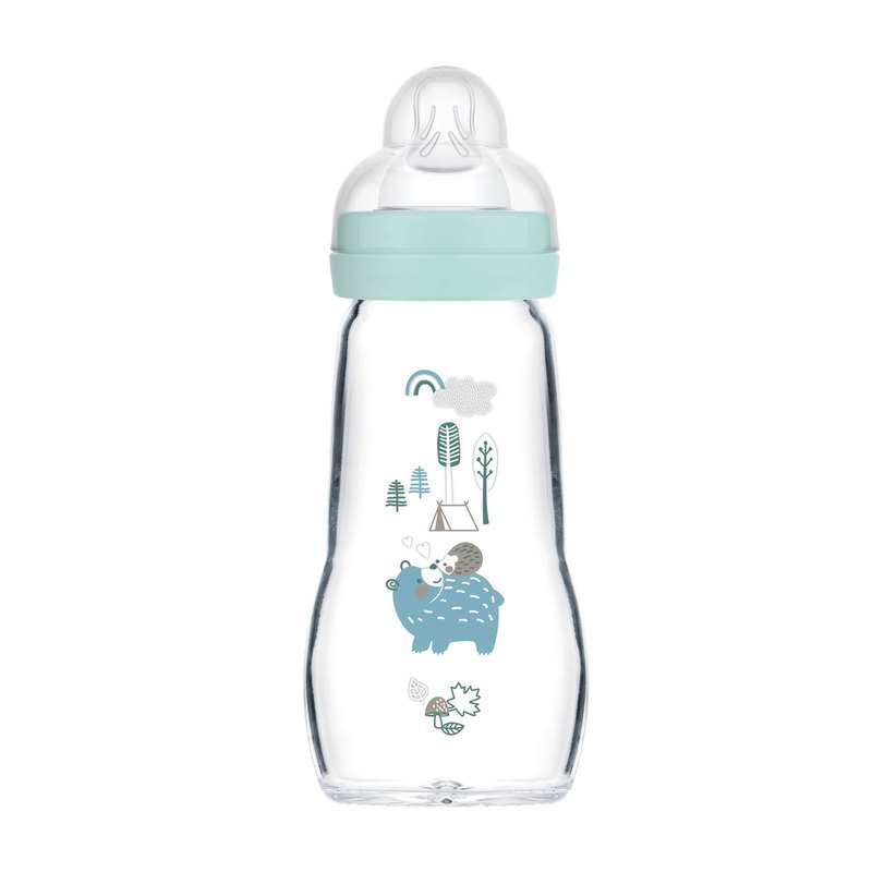 Biberon en verre 260 ml bleu MAM