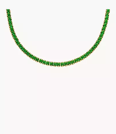 Fossil Kette Heritage D-Link Glitz Edelstahl goldfarben