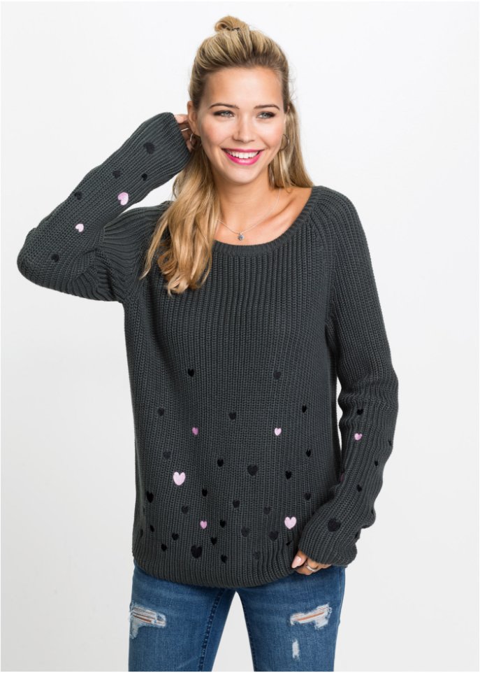 Pullover mit Herzen