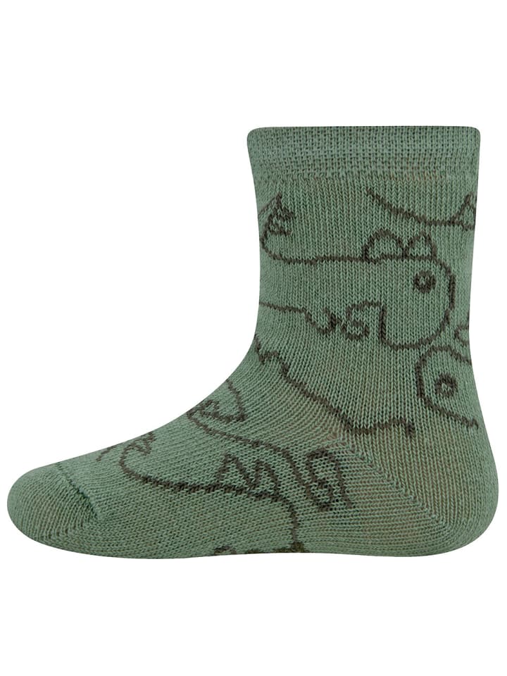 ewers 2er-Set Socken 3er Pack Dino/Ringel in latte-schattenspiel-dunkel bei günstig kaufen