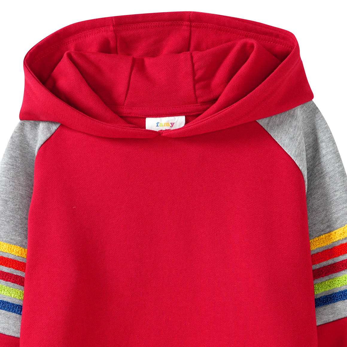 Kinder Hoodie mit bunter Frottee-Applikation