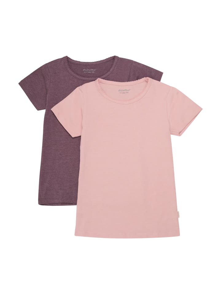 Minymo T-Shirt MINYMO - MIBasic 33 - T-shirt (2-pack) - 3933 in Rosa günstig kaufen
