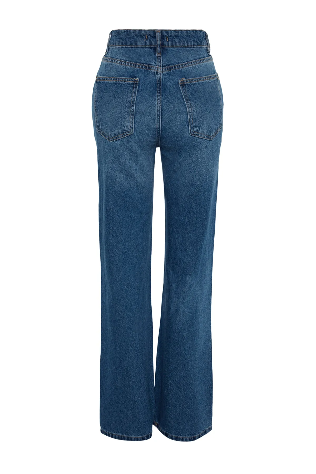 Trendyol Collection  Blaue Jeans mit hoher Taille und weitem Bein TWOAW24JE00073