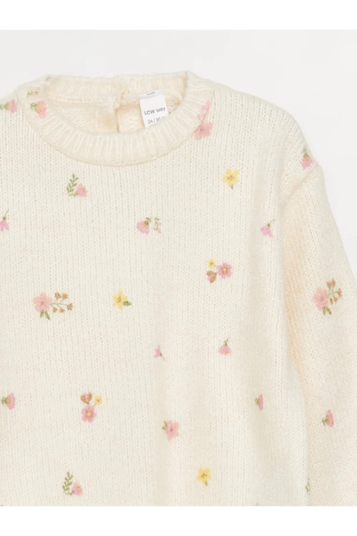 LC Waikiki  Gemusterter Strickpullover für Babys mit Rundhalsausschnitt und langen Ärmeln