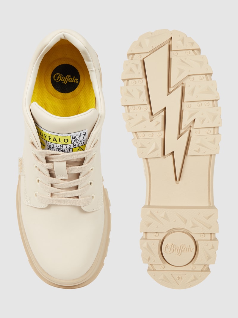 Schnürschuhe in Leder-Optik Modell 'Aspha' in beige