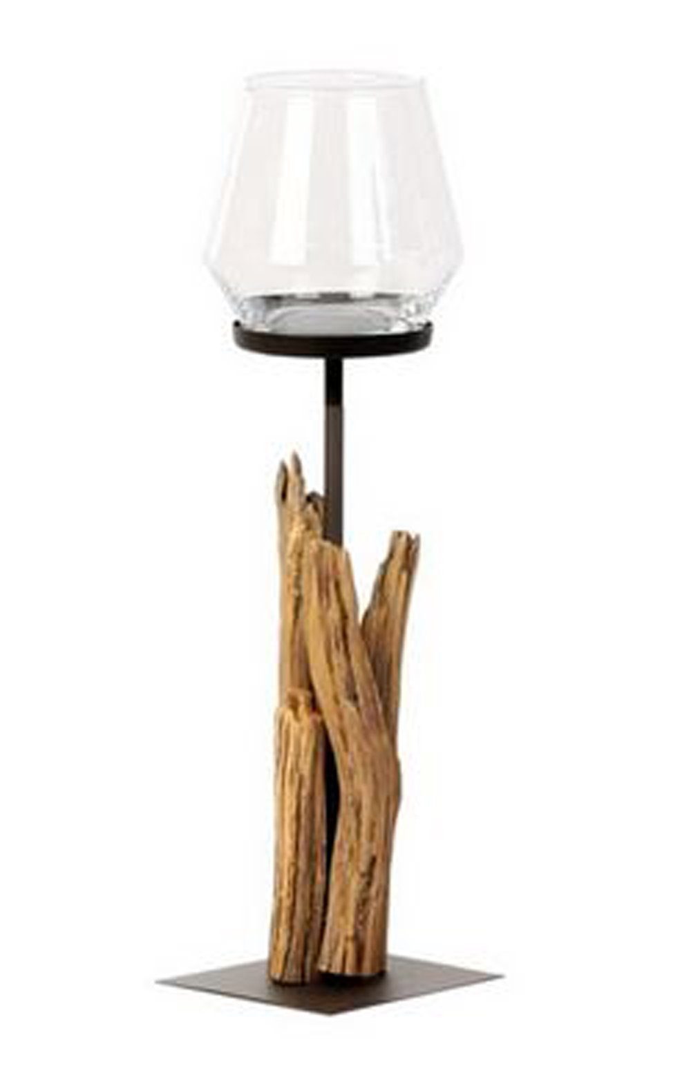 WMG Windlicht Edles Windlicht Raisa Treibholz Glasaufsatz 110 cm hoch (1 St)