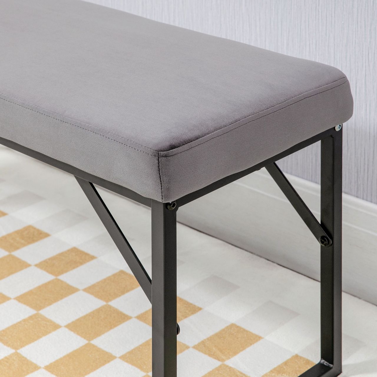 HOMCOM Sitzbank Polsterbank, Bettbank in Samtoptik, Schminkbank für Schlafzimmer