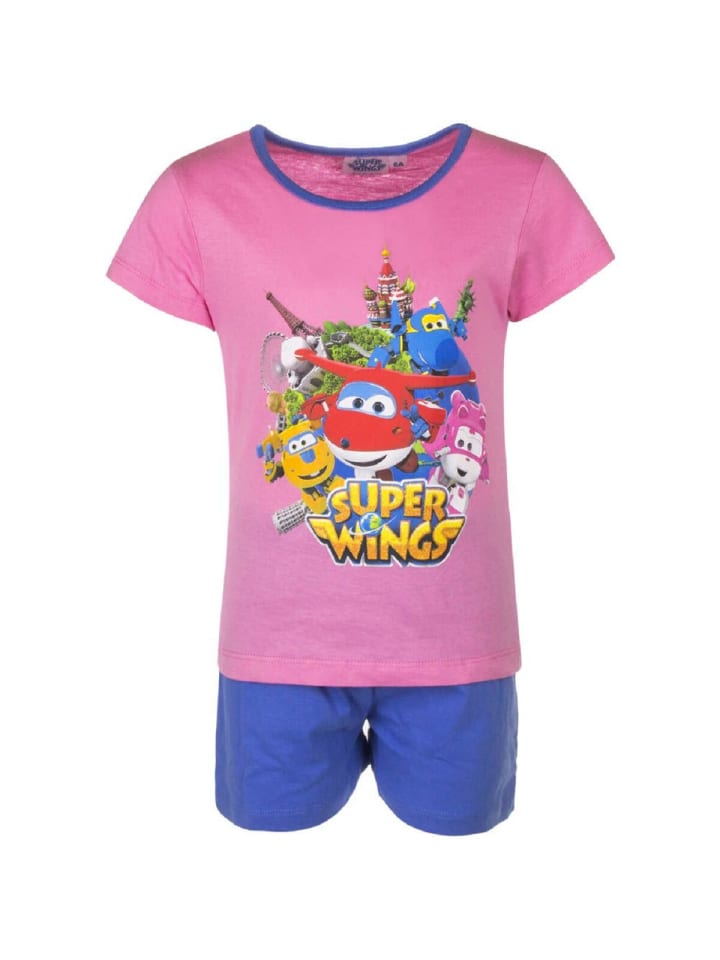 COFI 1453 Super Wings Pyjama-Set aus Baumwolle kurzer Schlafanzug Shortama in Pink 3 günstig kaufen onesize