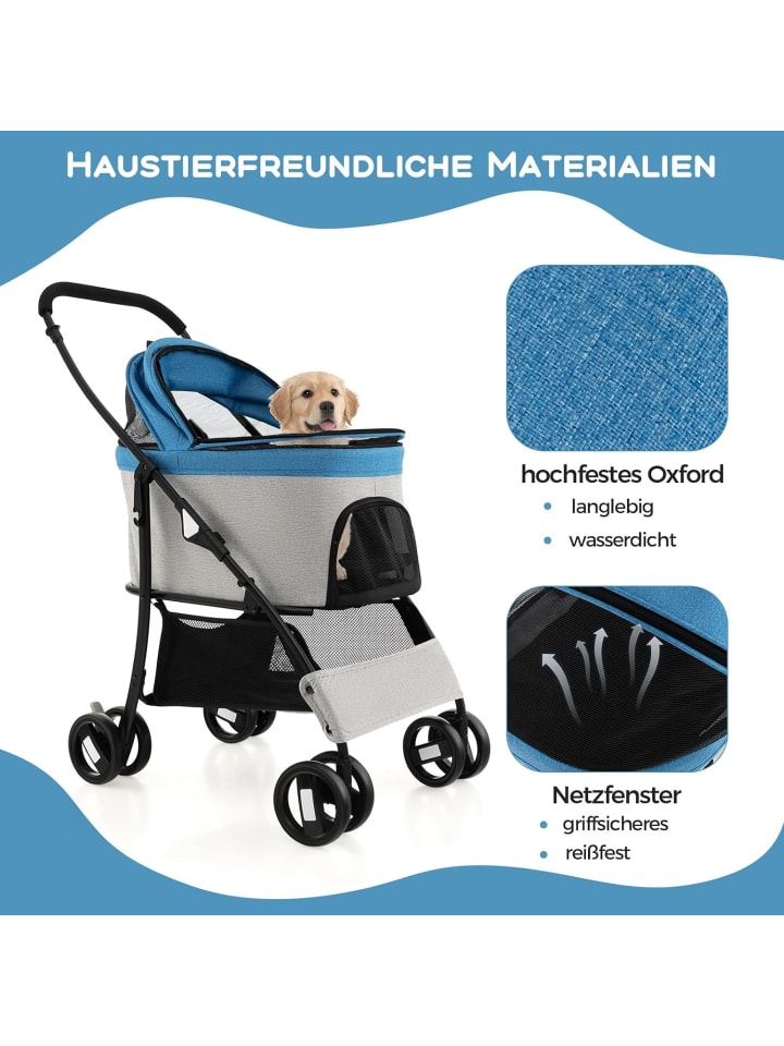 COSTWAY 3 in 1 Hundewagen in Blau günstig kaufen onesize