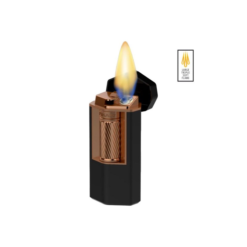 Feuerzeug Jetflamme,  Xikar Meridian soft flame black \/ rose gold