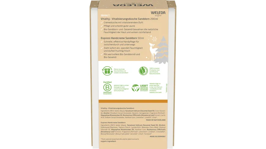WELEDA Dein Verwöhnmoment Sanddorn Geschenkpackung