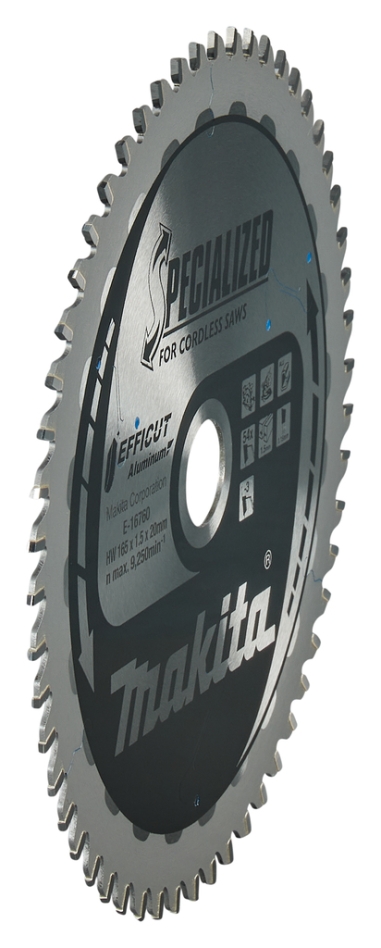 Makita Tilbehør E-16760 Spesialisert Tverrsag- og Sirkelsagblad Aluminium Efficut 165x20mm 54T -3g
